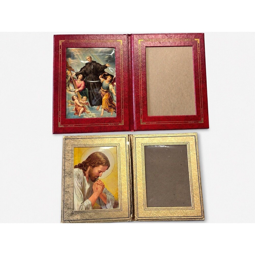 Vintage Passionist Fathers Benevolent Society Prayer Photo Holder Lot